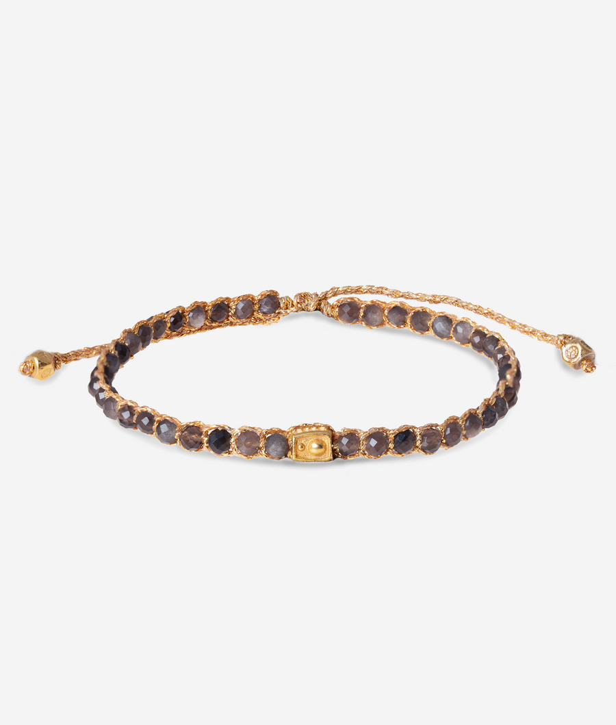 Silver Obsidian Bracelet | Gold