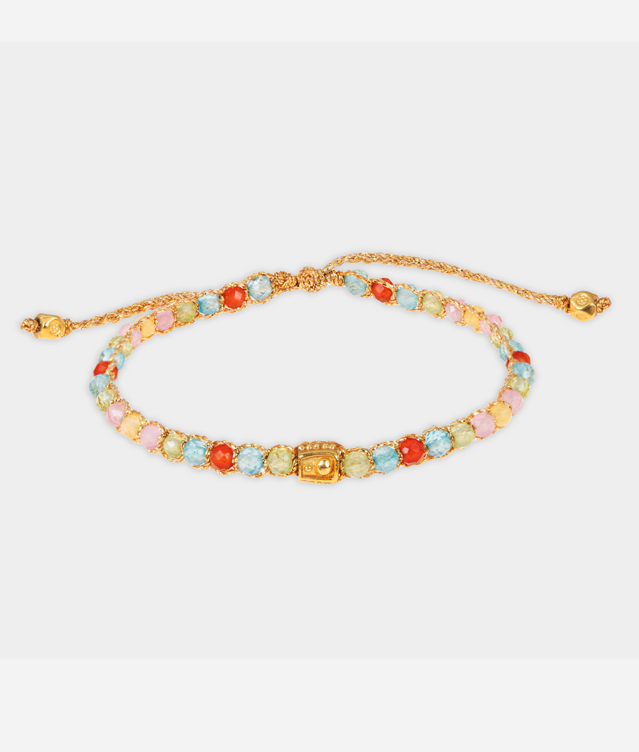Gelang Lepidolite | Benang Emas