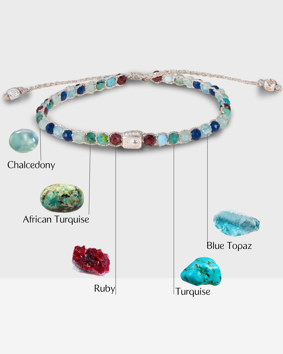Gelang Lepidolite | Benang Emas