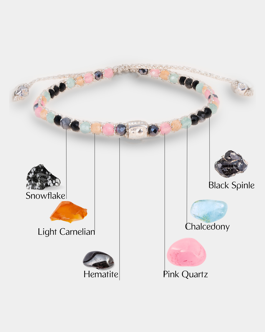 Gelang Lepidolite | Benang Emas