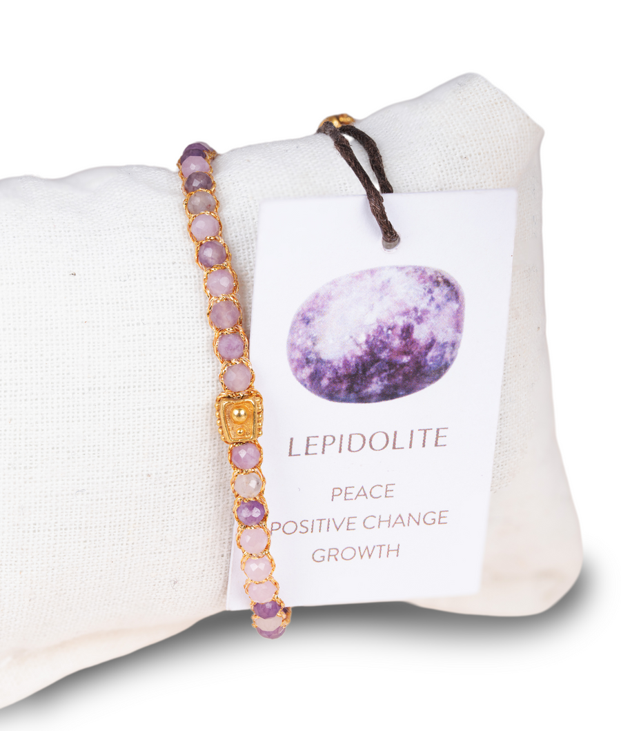 Lepidolite Bracelet | Gold