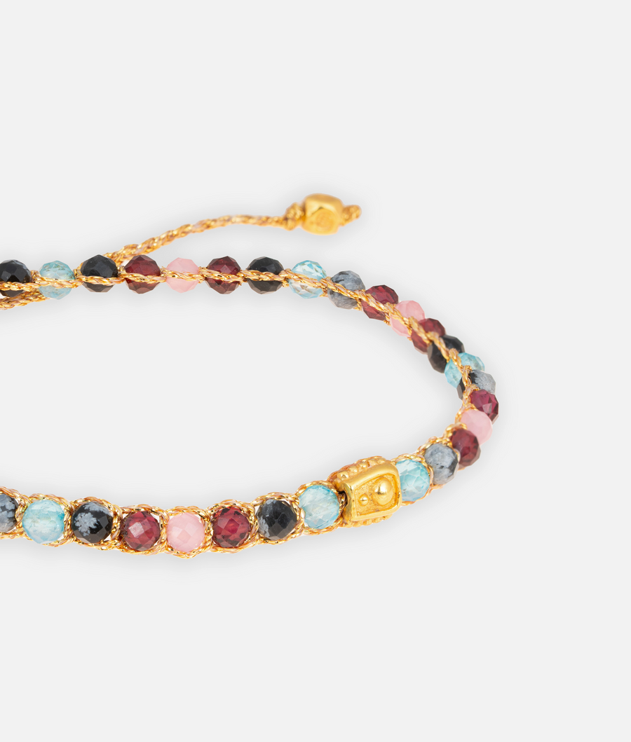 Gelang Lepidolite | Benang Emas