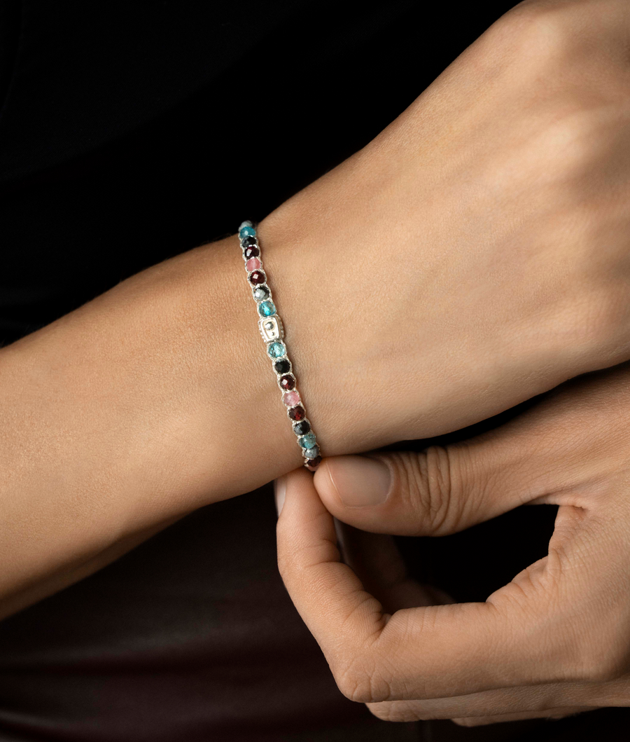 Gelang Lepidolite | Benang Emas