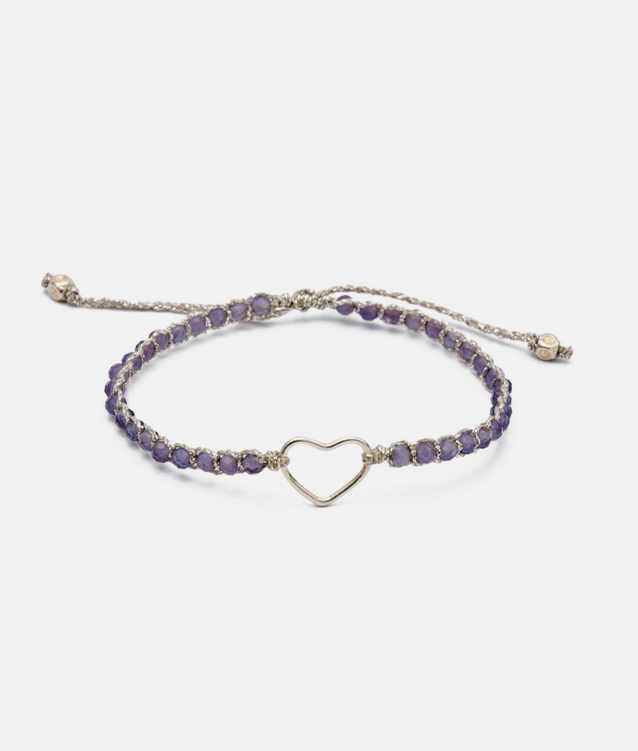 Lavender Amethyst Heart dari Zambia | Perak