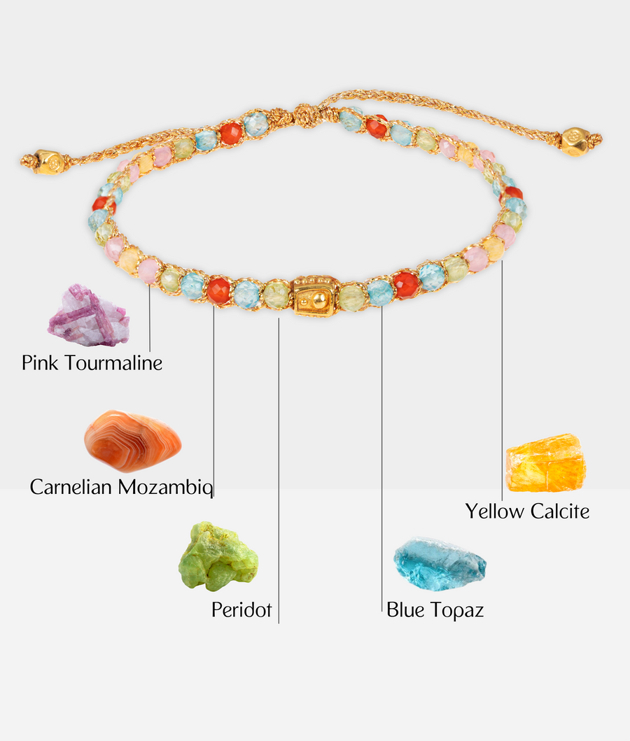 Gelang Lepidolite | Benang Emas