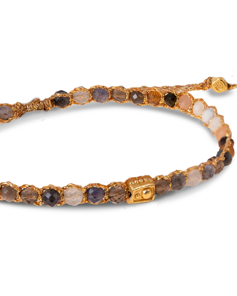 Gelang Lepidolite | Benang Emas