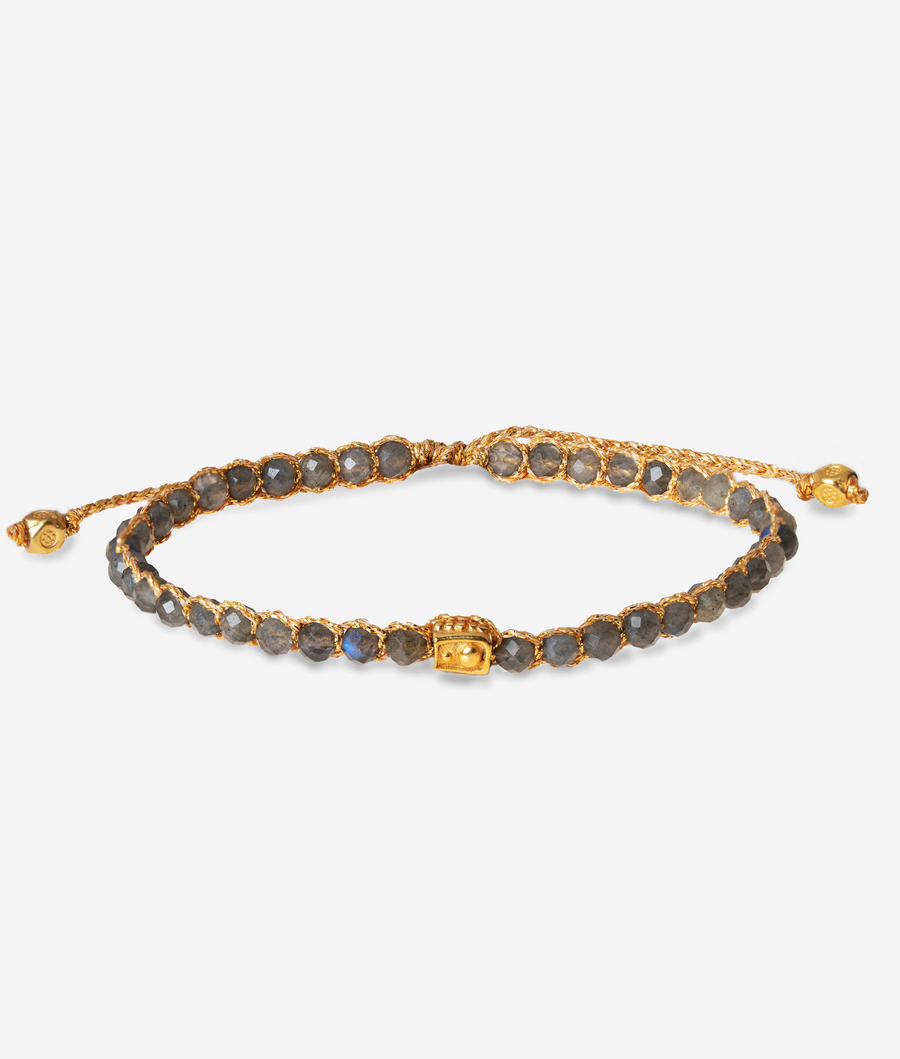 Dark Labradorite Bracelet | Gold
