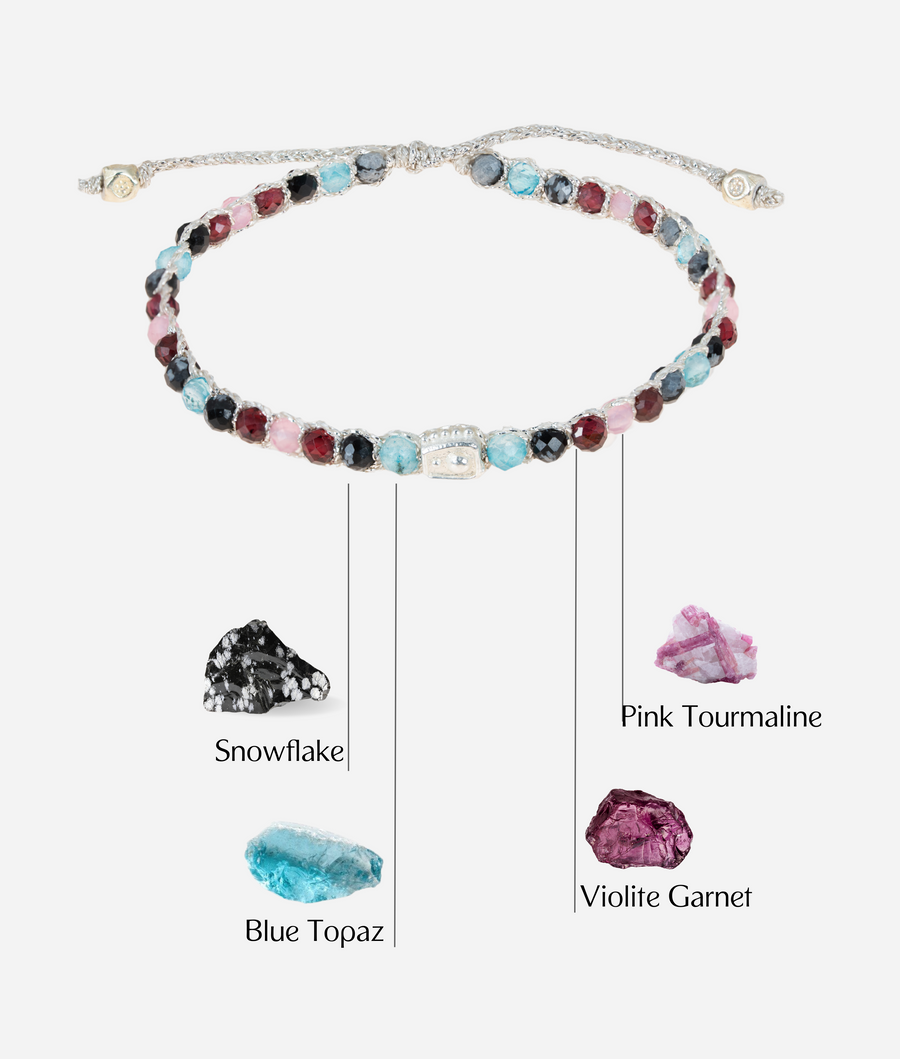 Gelang Lepidolite | Benang Emas