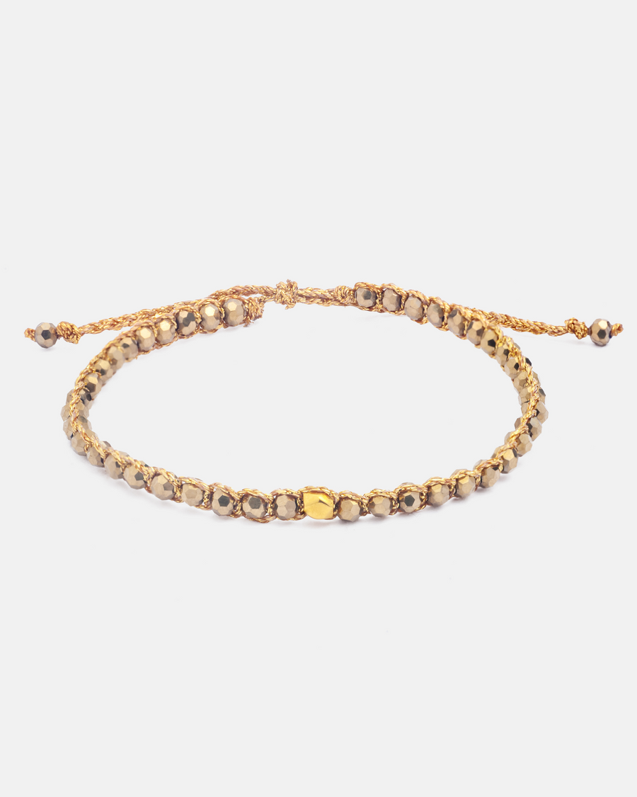 Crystal Metallic Nugget Bracelet | Gold