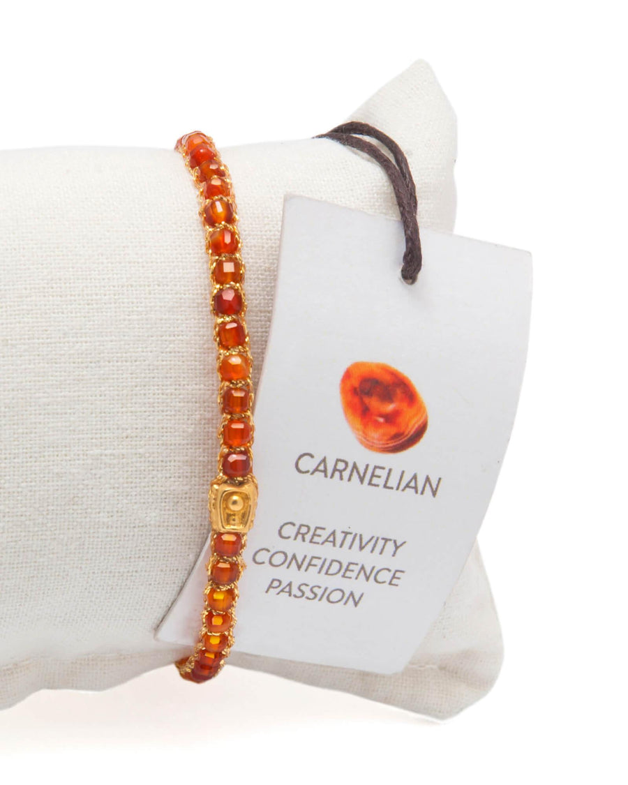 Gelang Carnelian dari Mozambik 3mm | Emas