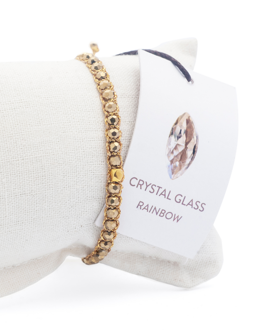 Crystal Metallic Nugget Bracelet | Gold