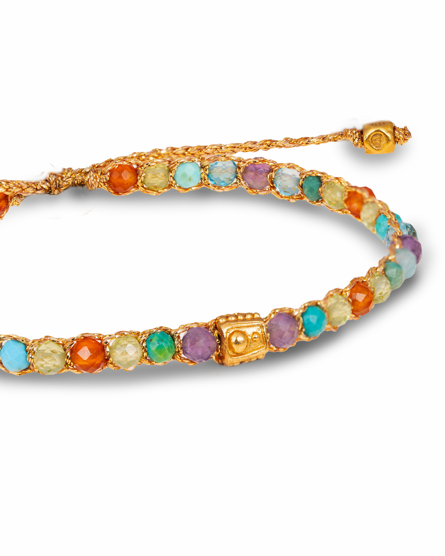 Gelang Lepidolite | Benang Emas