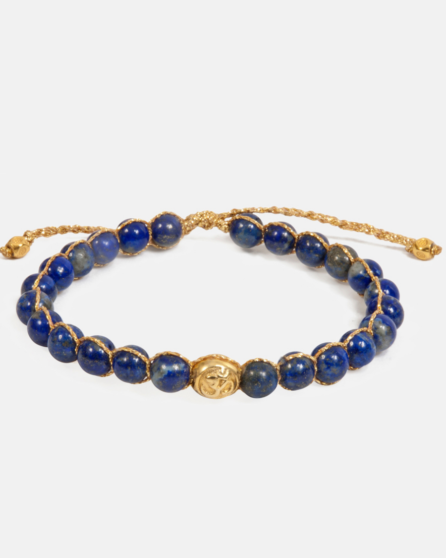 Lapis Lazuli 6mm Bracelet | Gold