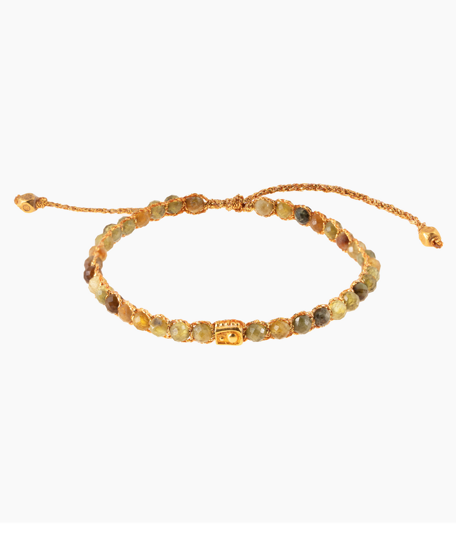 Green Garnet Bracelet | Gold