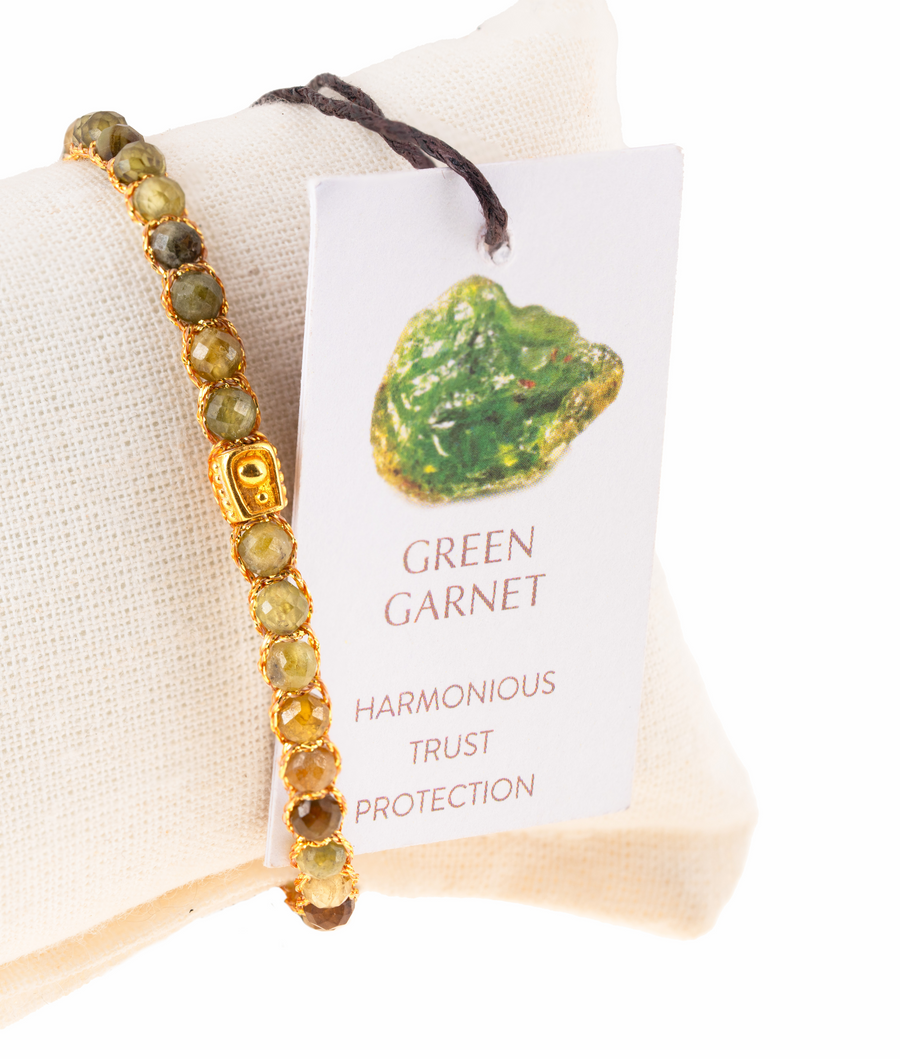 Green Garnet Bracelet | Gold