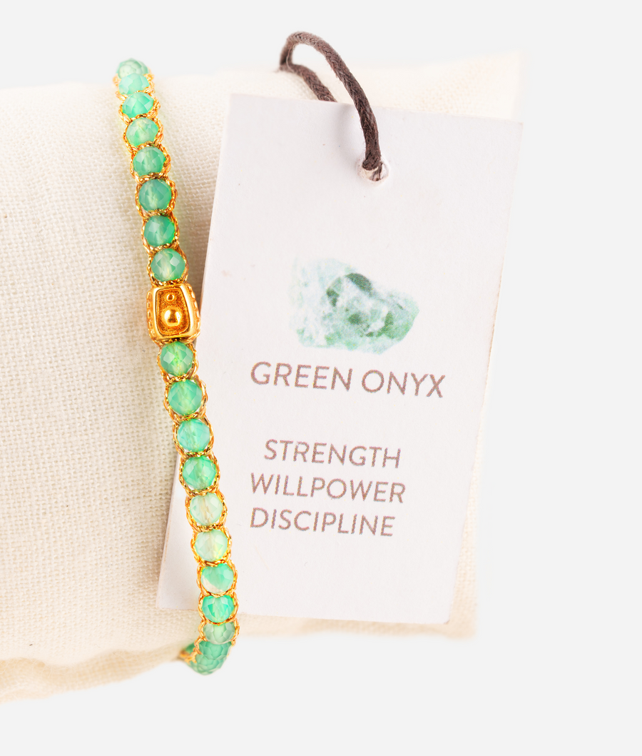 Green Onyx Bracelet | Gold