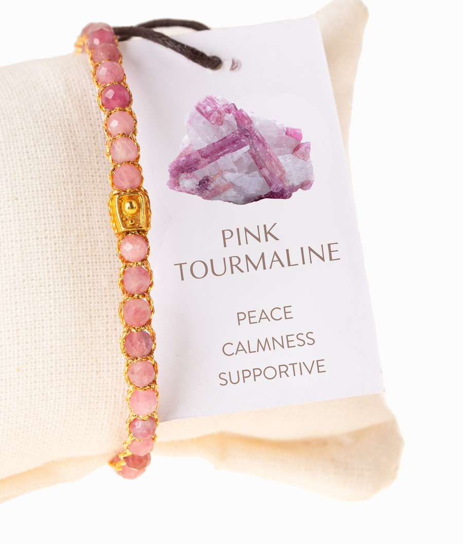 Pink Tourmaline from Sri Lanka Bracelet | Gold