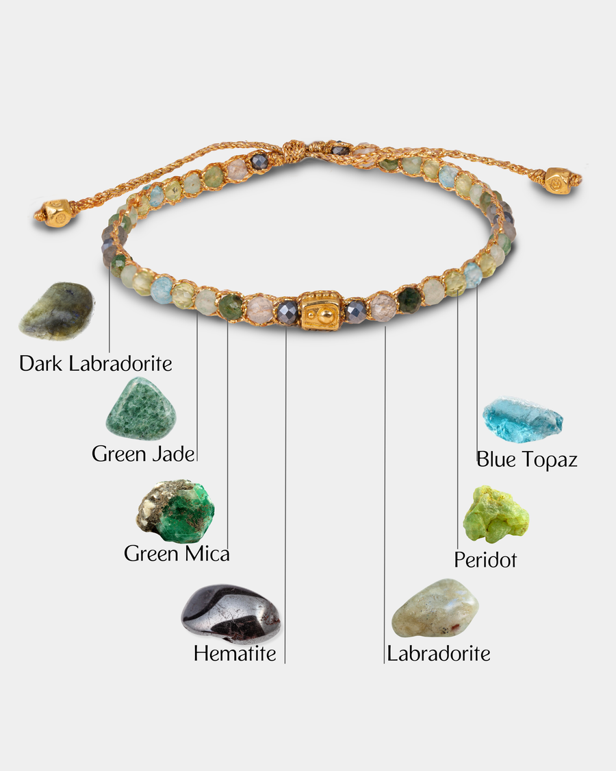 Gelang Lepidolite | Benang Emas