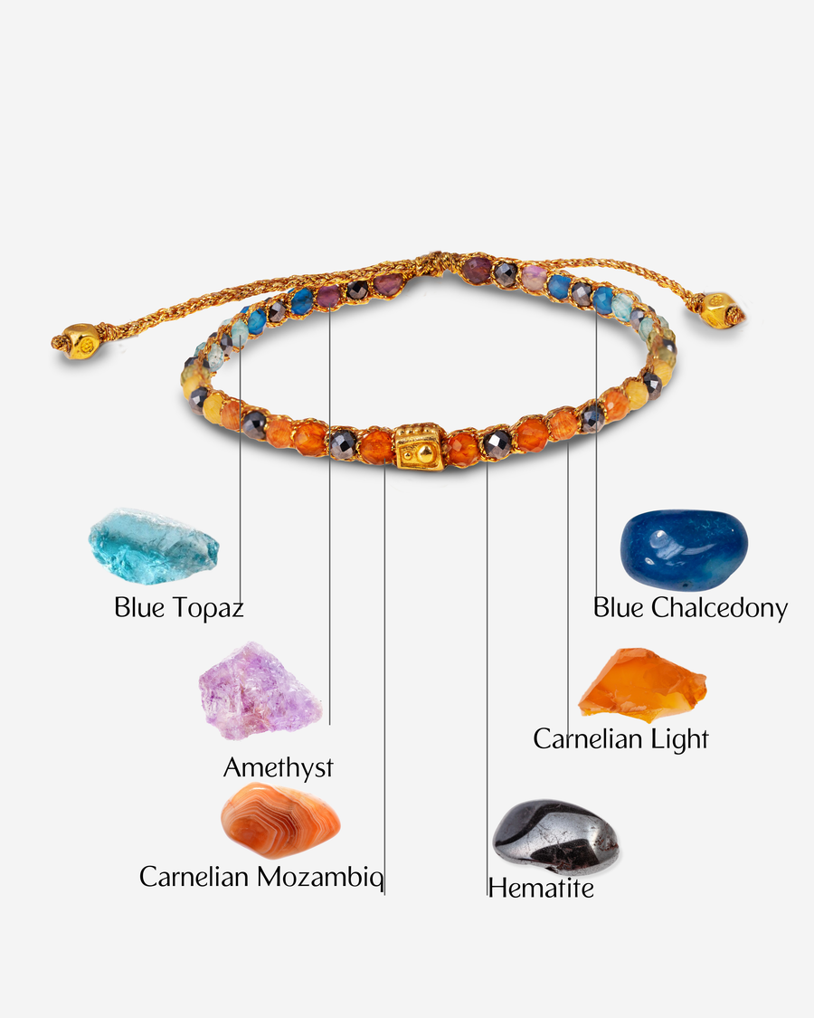 Gelang Lepidolite | Benang Emas