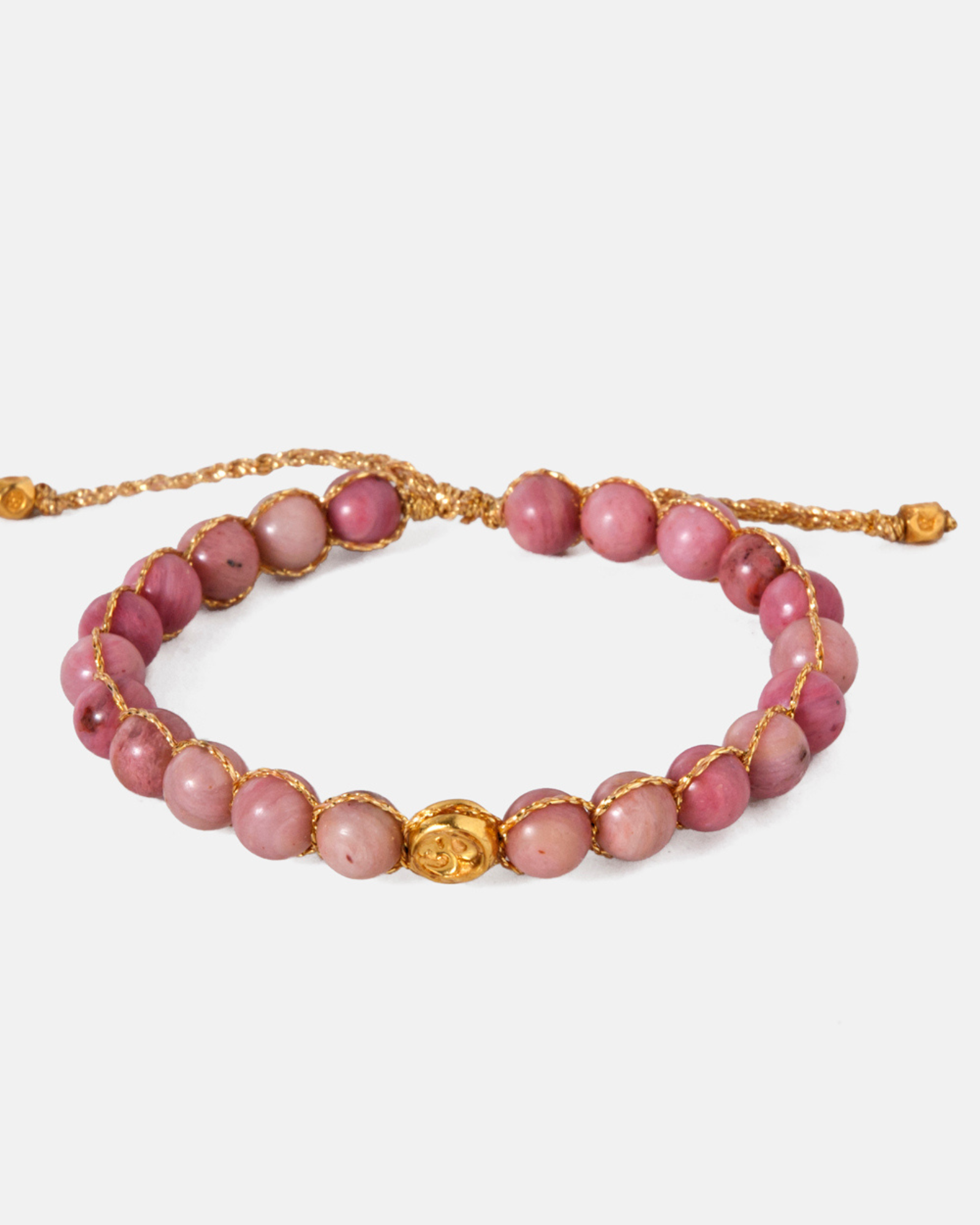 Rhodonite 6mm Gold Bracelet | Rhodonite Bracelet | Women's Everyday ...