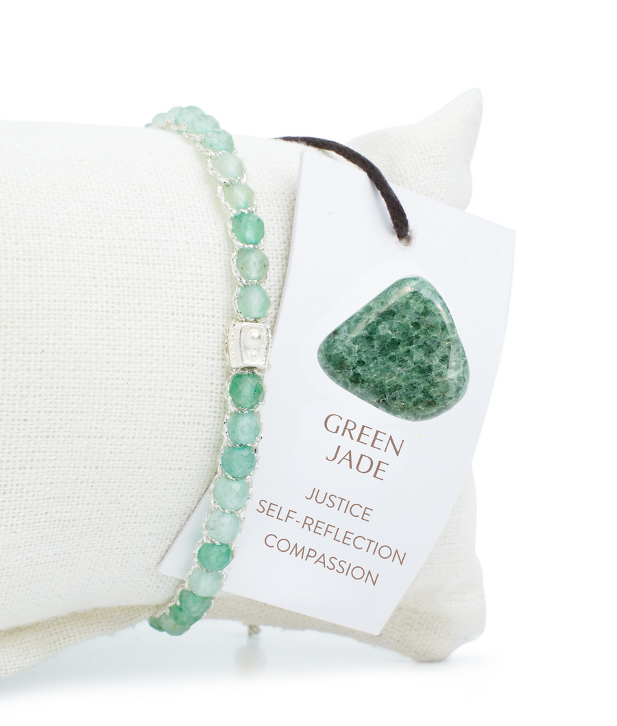 Green Jade Bracelet | Silver