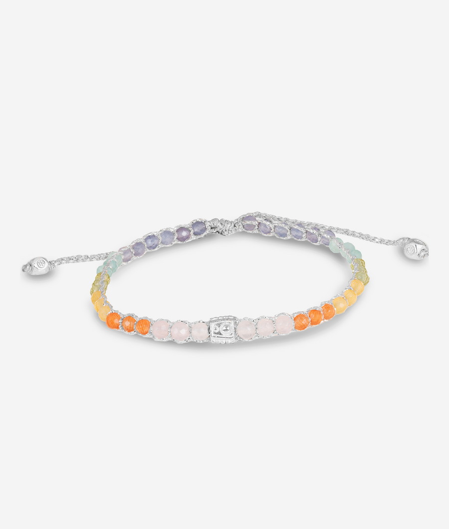 Gelang Pastel Pelangi | Benang Perak
