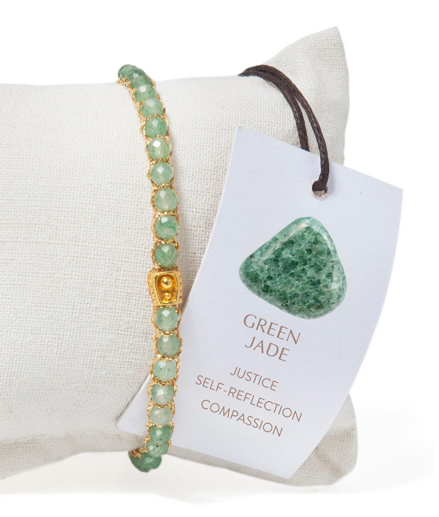 Green Jade Bracelet | Gold