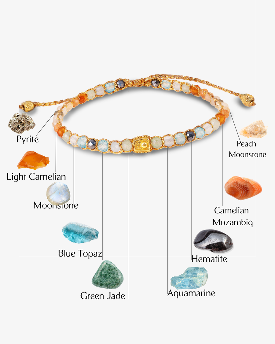 Gelang Lepidolite | Benang Emas