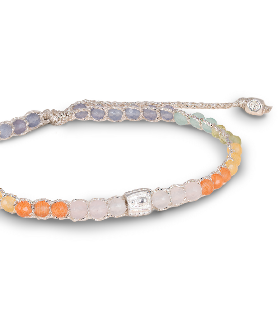 Gelang Pastel Pelangi | Benang Perak