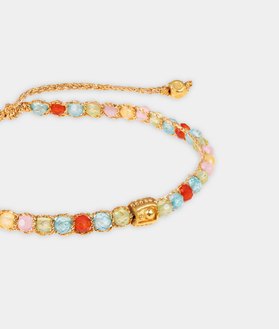 Gelang Lepidolite | Benang Emas