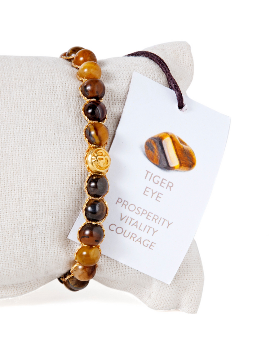 Tiger Eye 6mm Bracelet | Gold