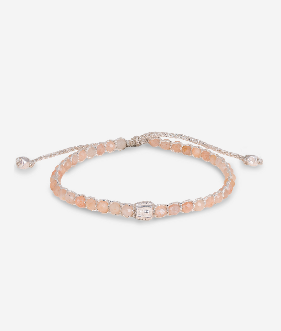 Peach Moonstone Bracelet | Silver