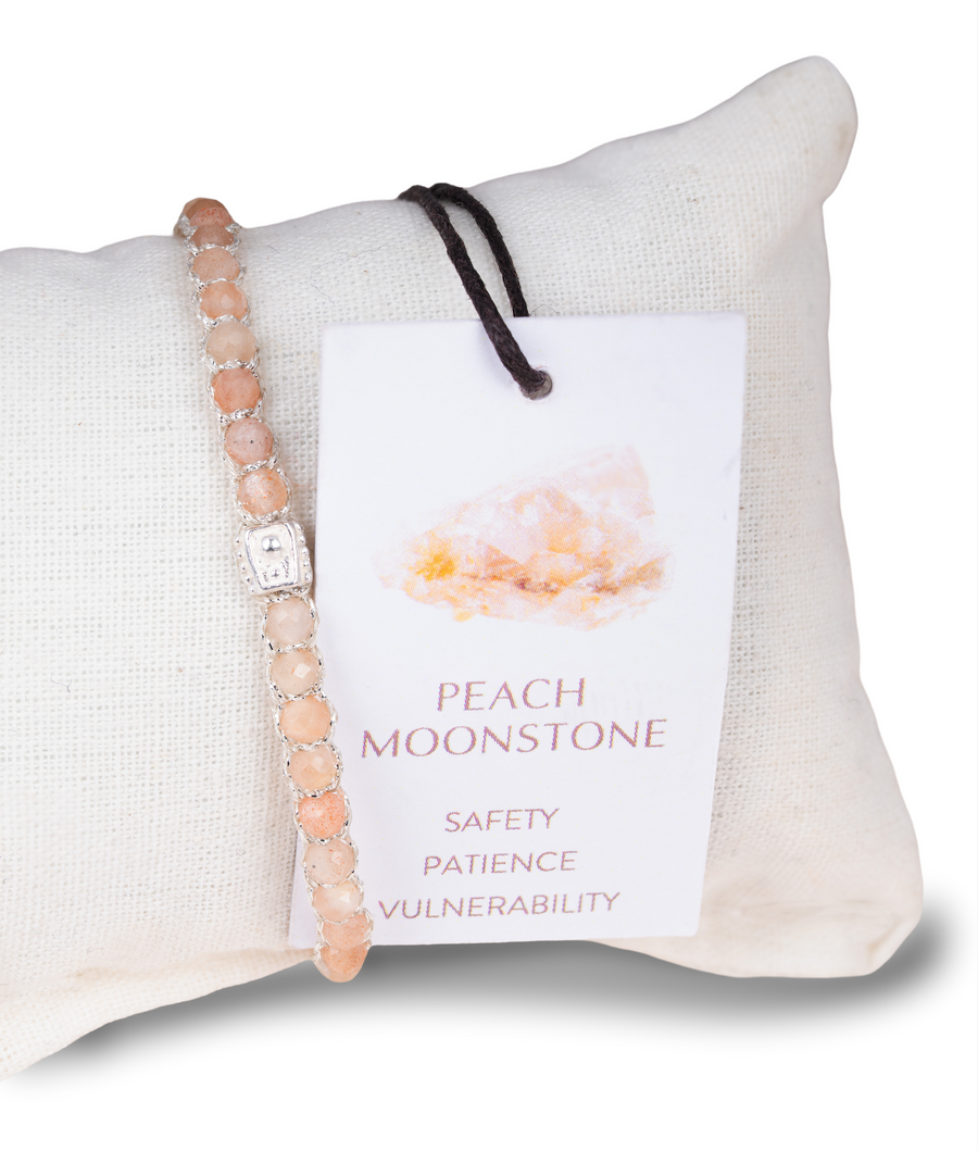 Peach Moonstone Bracelet | Silver