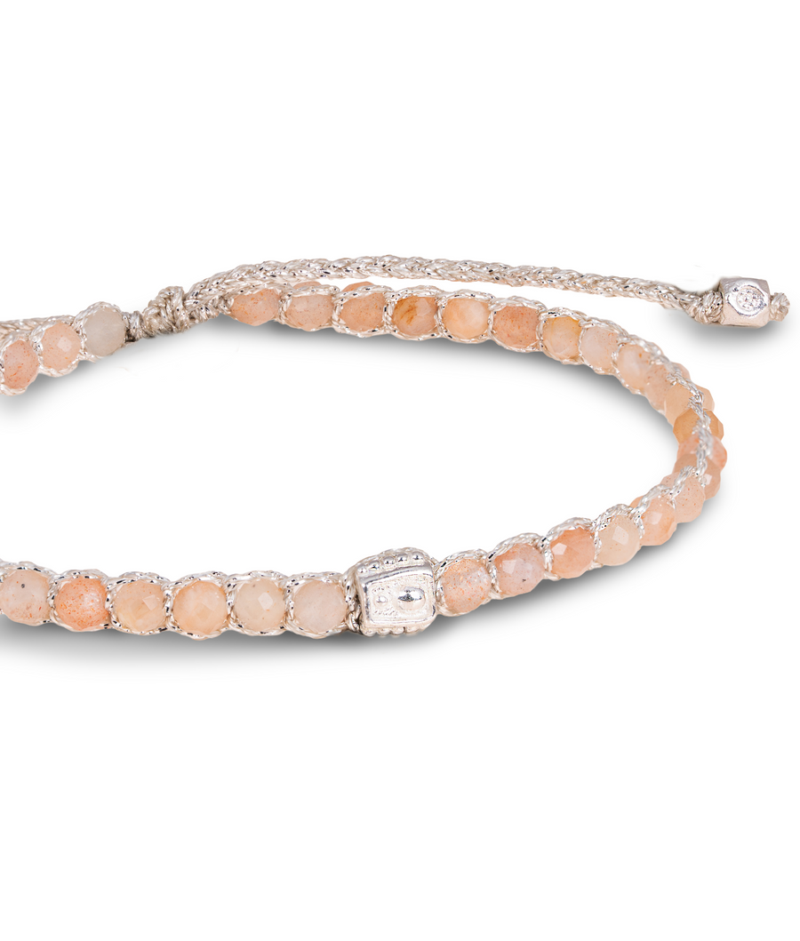 Peach Moonstone Bracelet | Silver