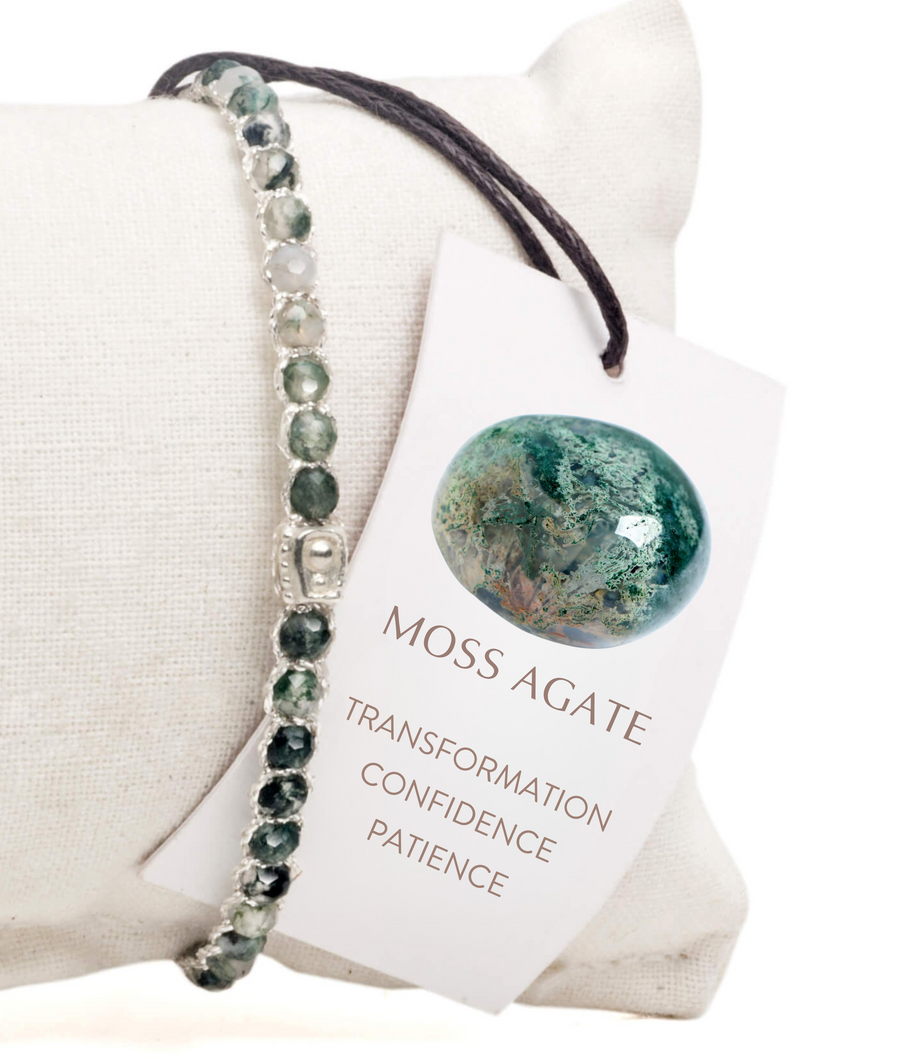 Moss Agate Bracelet | Silver