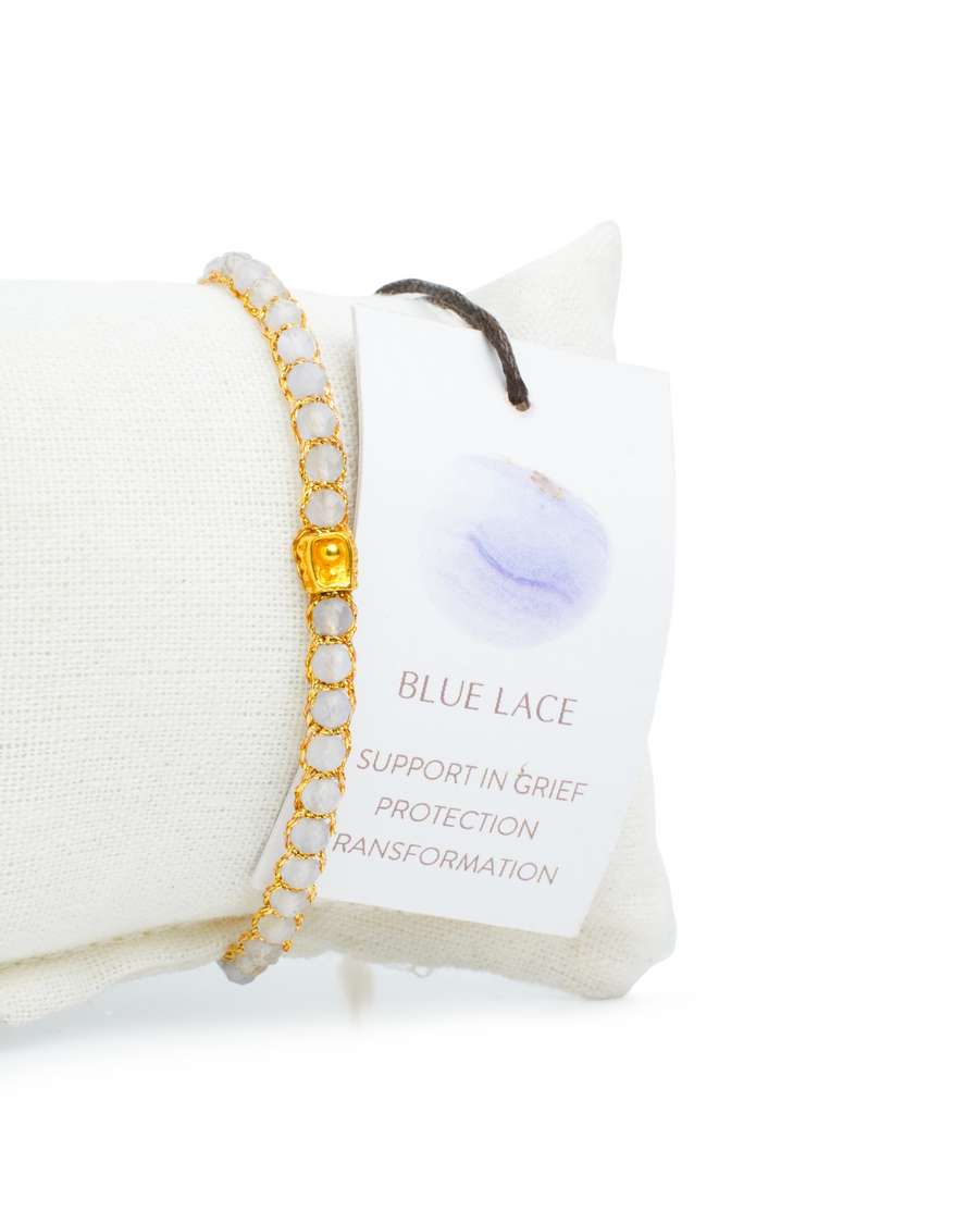 Blue Lace Bracelet | Gold