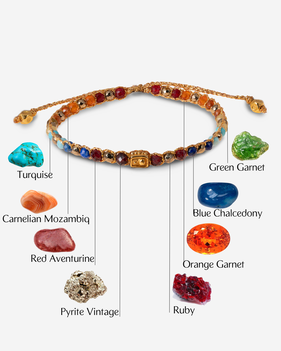 Gelang Lepidolite | Benang Emas