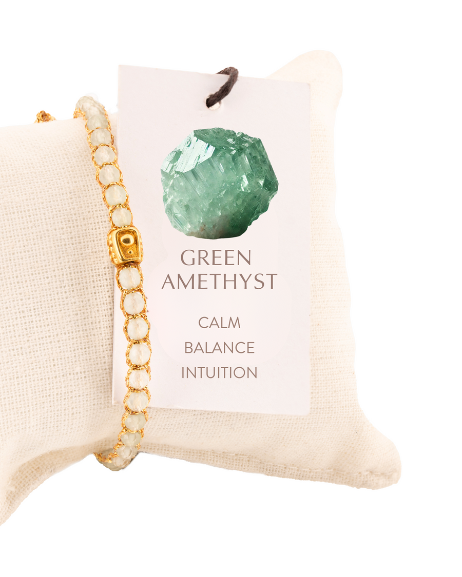 Green Amethyst Bracelet | Gold