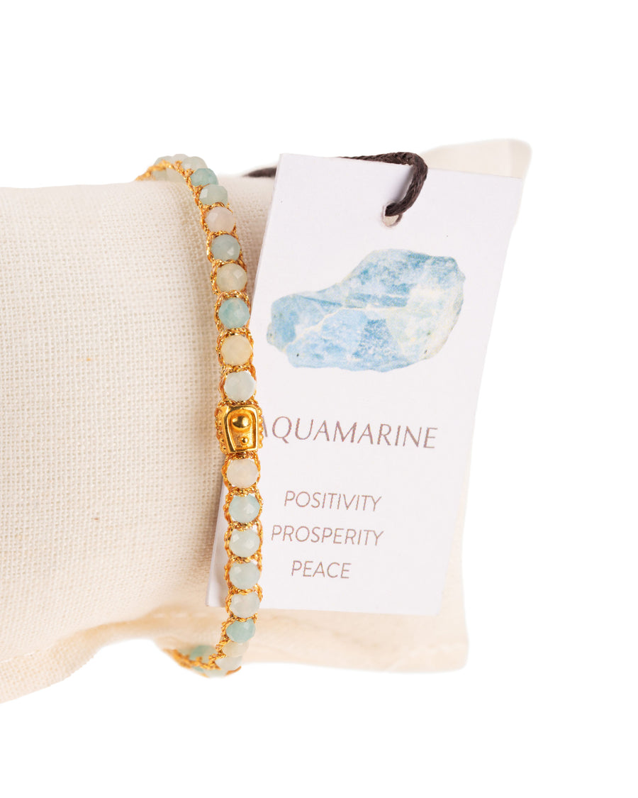 Aquamarine from Mozambique Bracelet | Gold