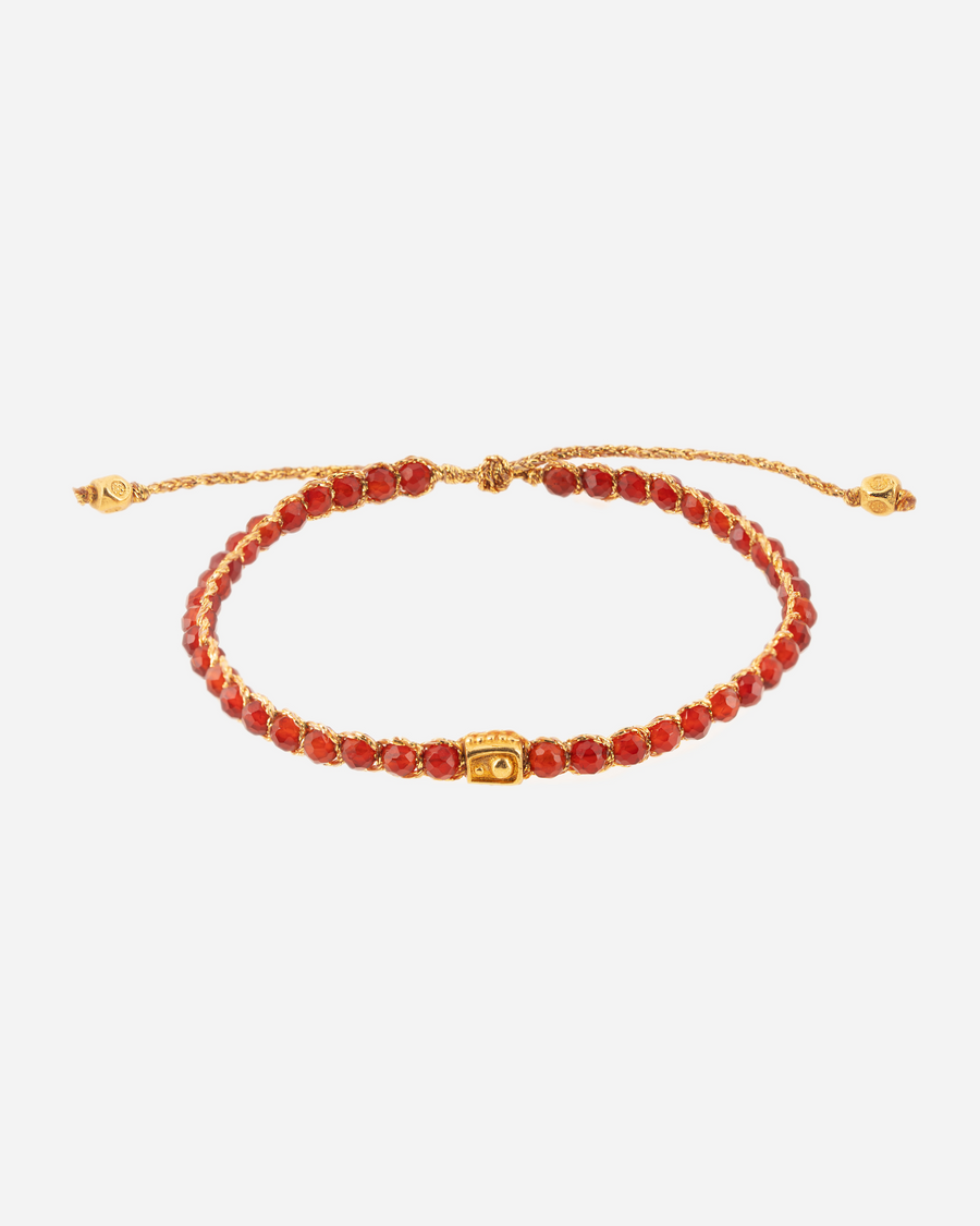 Gelang Carnelian Gelap 3mm | Emas