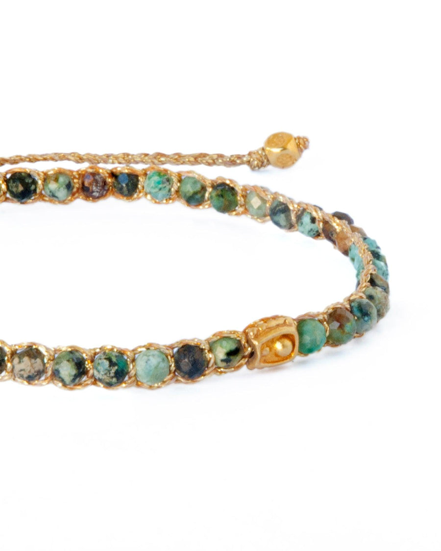 African Turquoise Bracelet | Gold - Samapura Jewelry