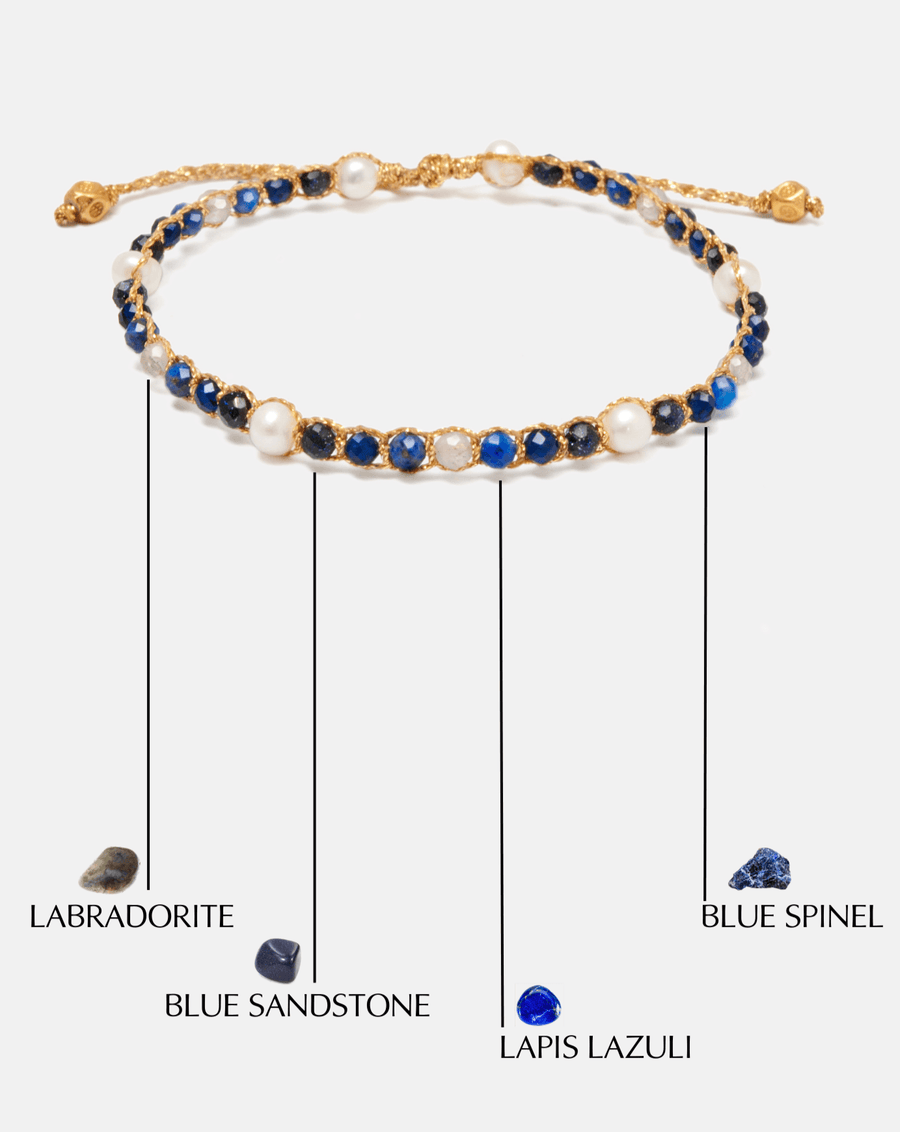 Fresh Water Pearl & Gemstone Bracelet | Sky - Samapura Jewelry
