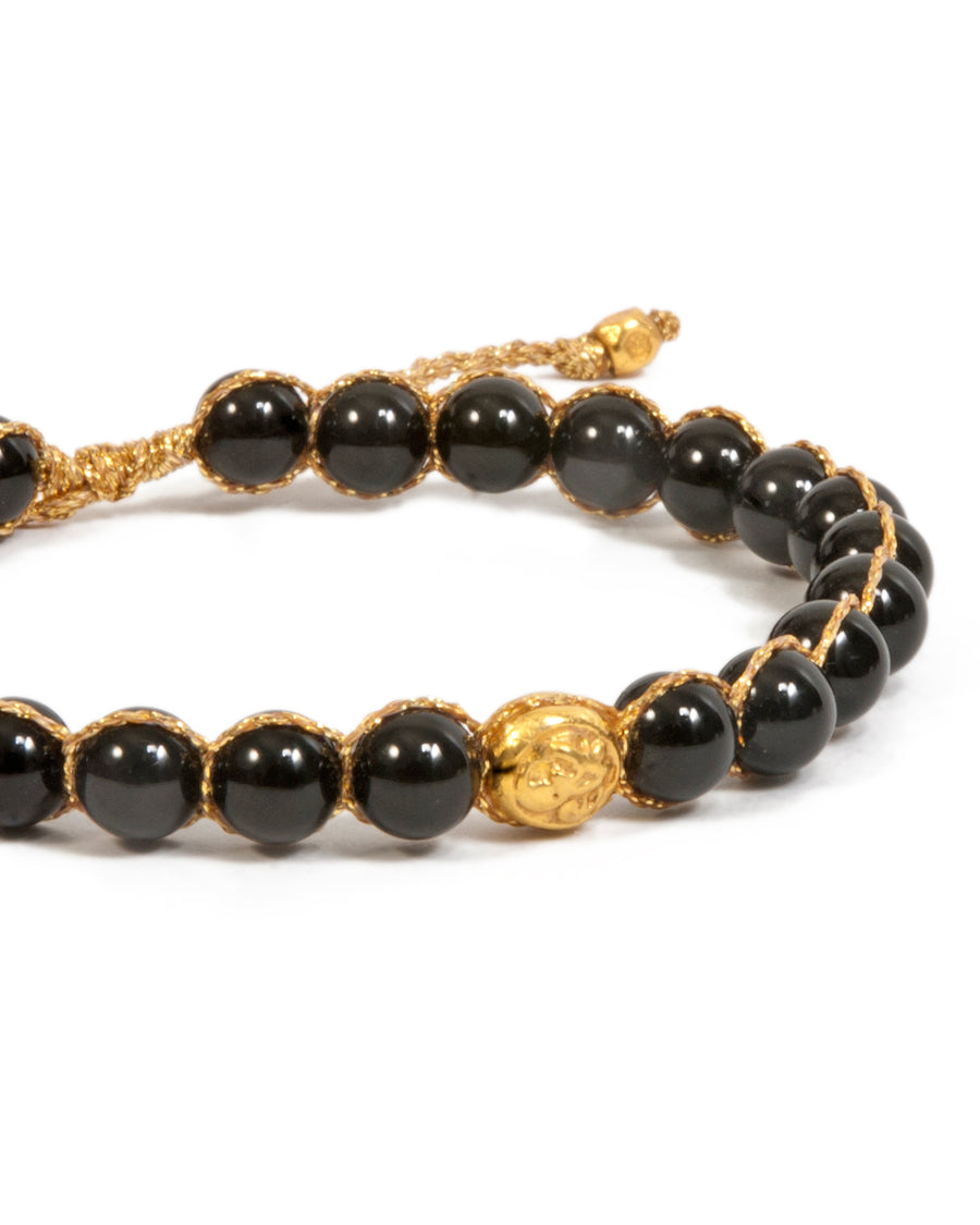 Black Onyx 6mm Bracelet | Gold