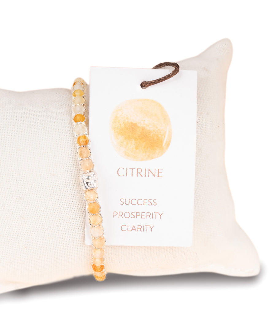 Gelang Citrine Brazil | Benang Perak