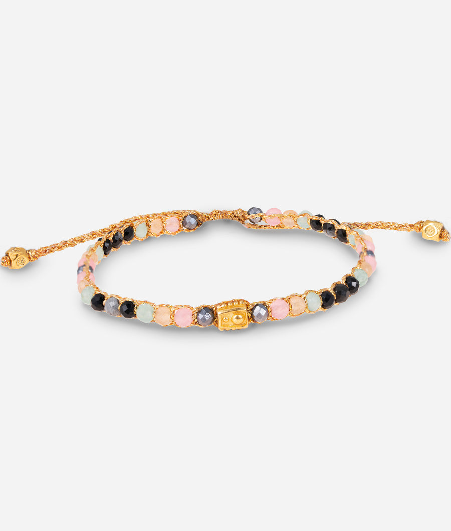 Gelang Lepidolite | Benang Emas