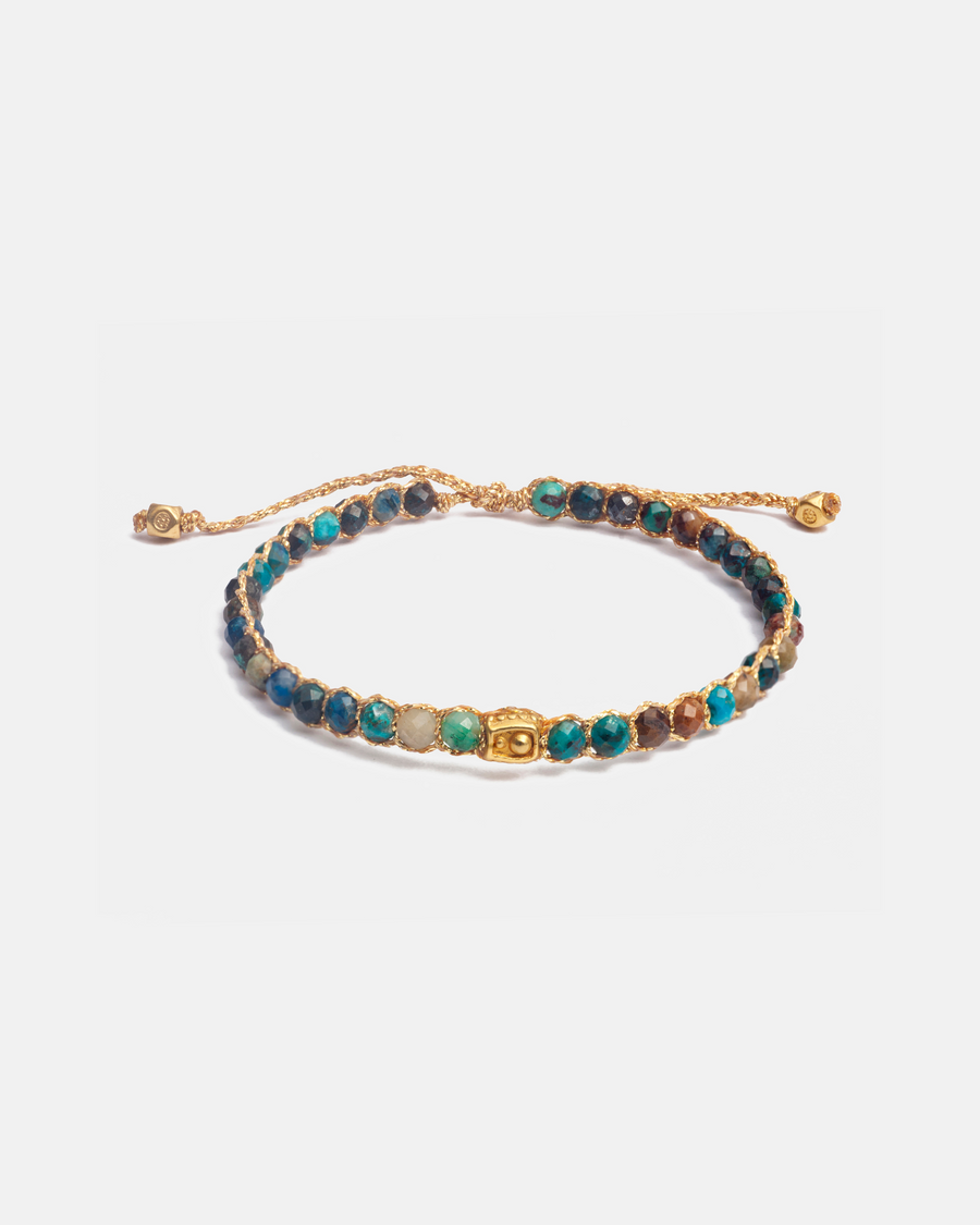 Chrysocolla Agate Bracelet | Gold