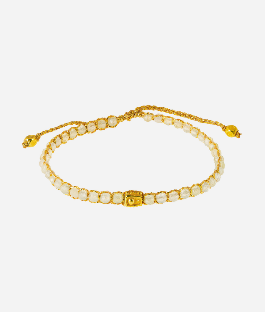 Prehnite Bracelet | Gold