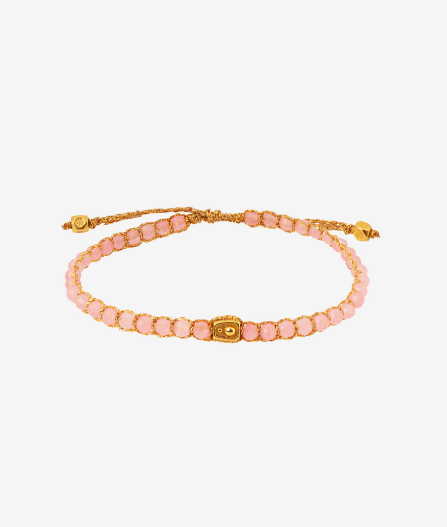 Pink Quartz Bracelet | Gold