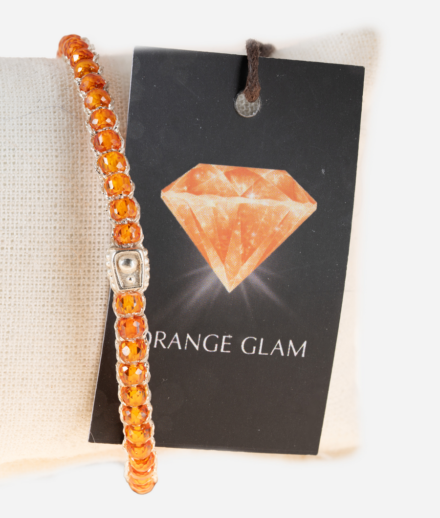 The Orange Glam Bracelet | Silver