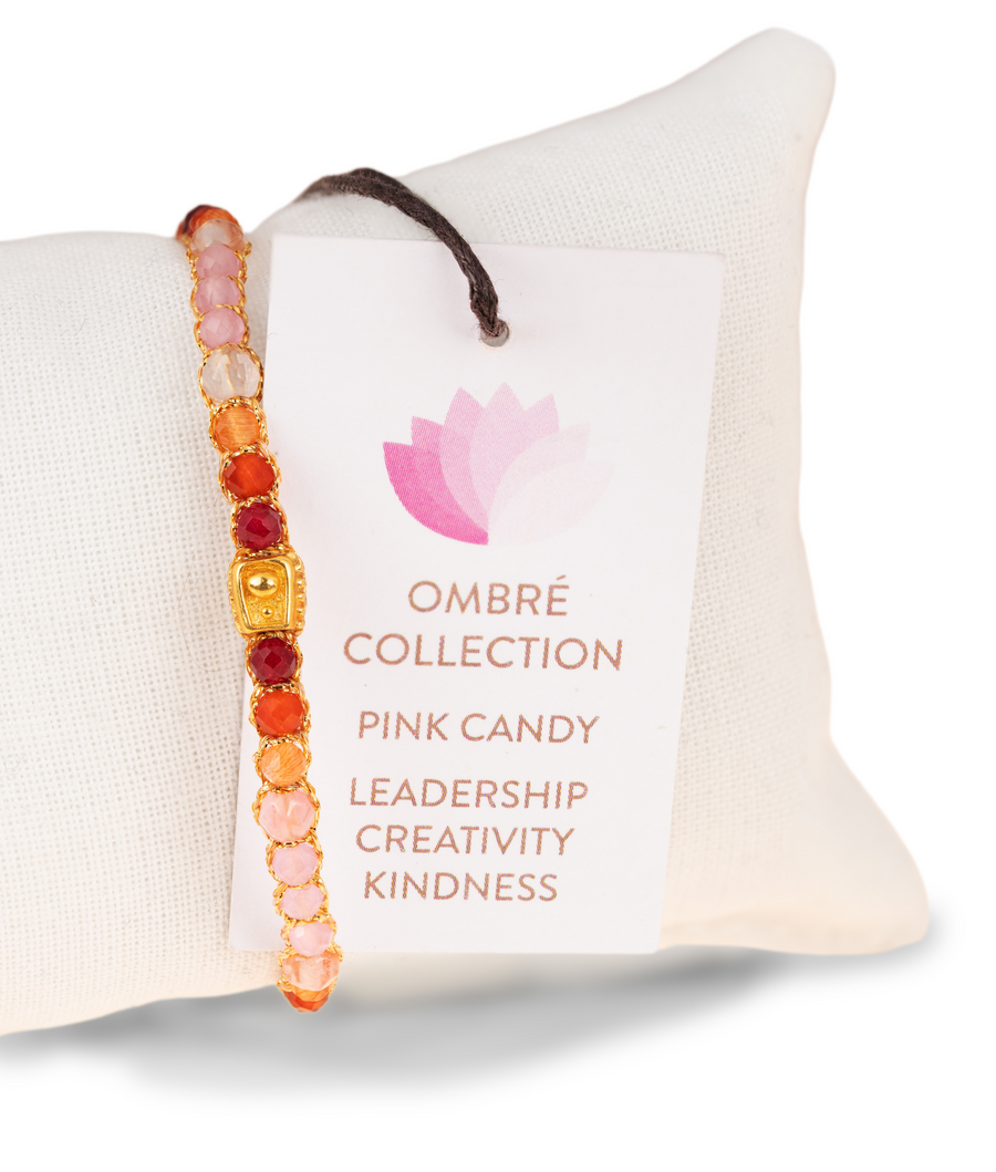 Ombre Pink Candy Bracelet | Gold